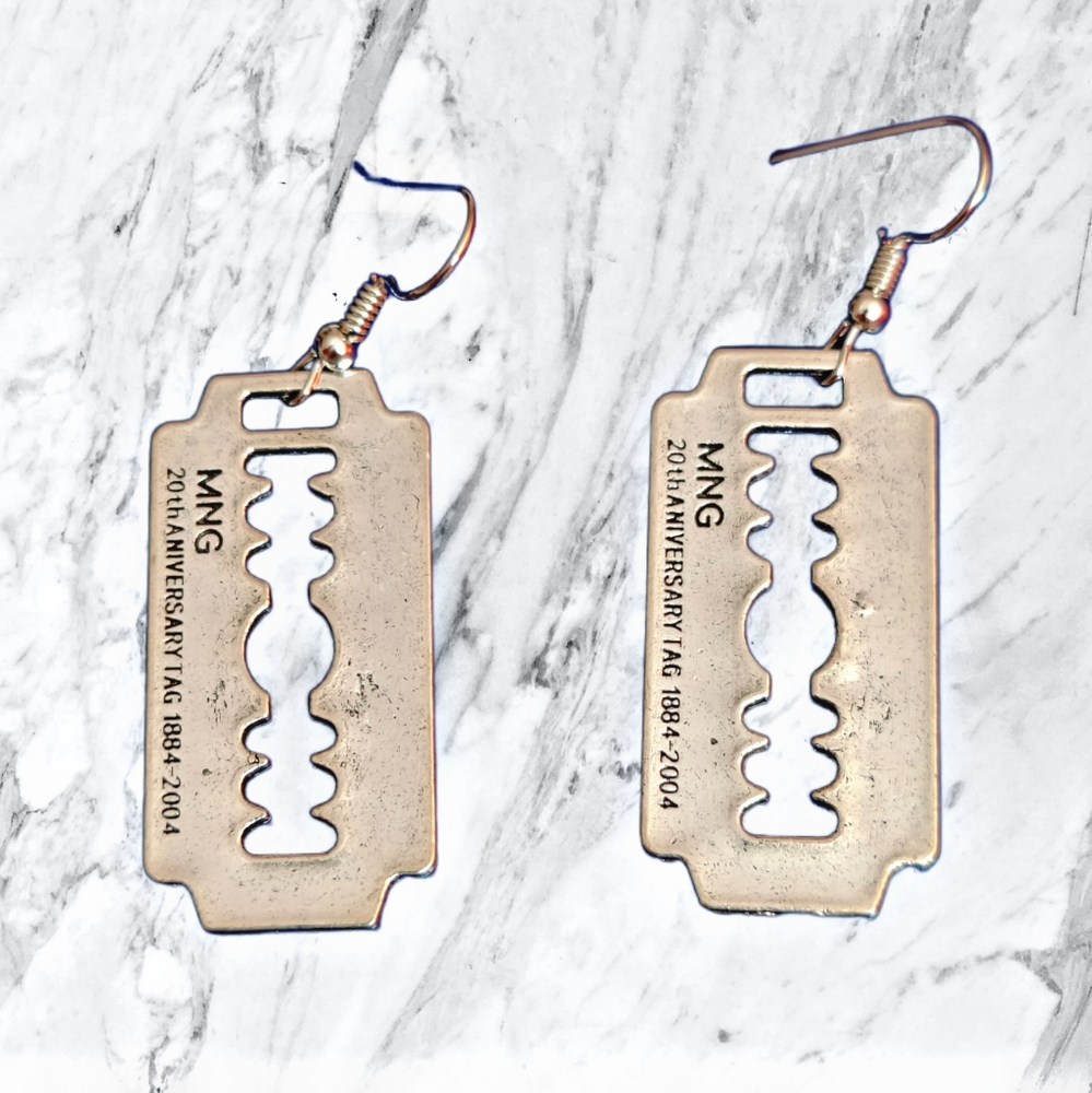 NWOT Fake Razor Blade Earrings ☠️